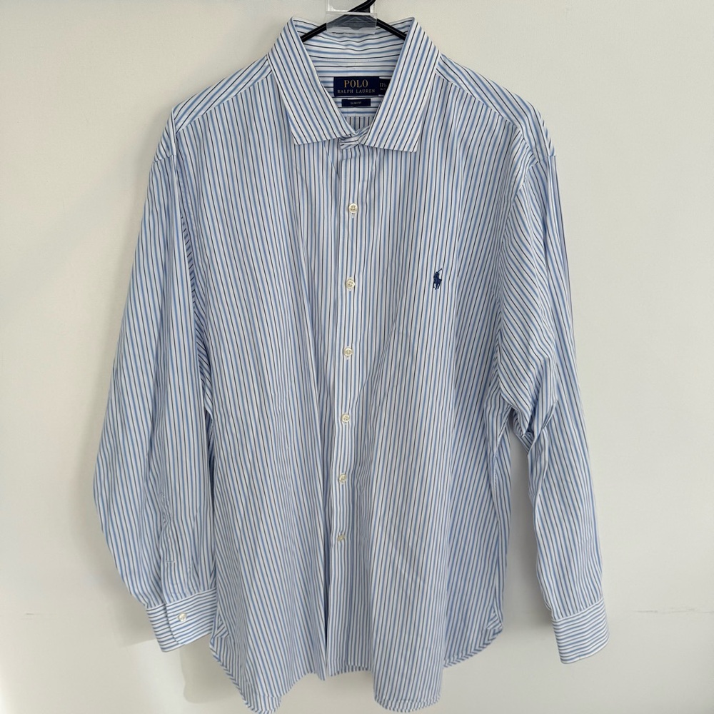 Polo Ralph Lauren Slim Fit Striped Oxford Shirt size 17.5 34/35